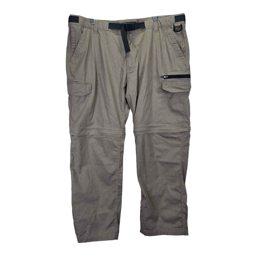 BC Clothing Co Convertible Cargo Hiking Mens Pants XXL Khaki Outdoor Rugged Work